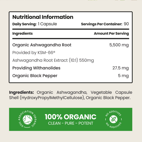 Ashwagandha Tablets Organic KSM-66